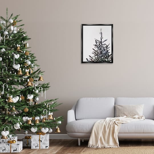 Stupell Industries Christmas Tree Disco Balls Floating Frame Wall Art